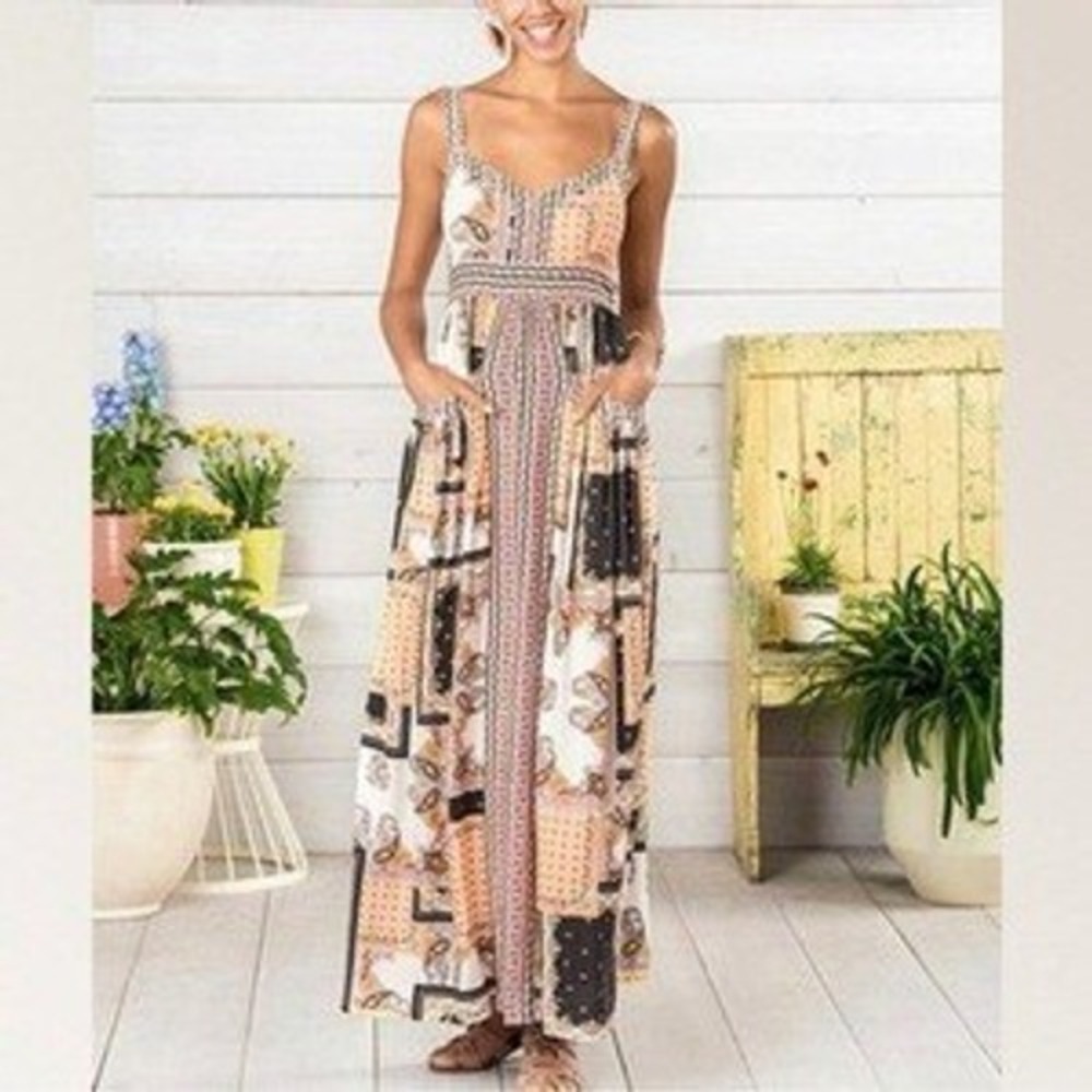 Matilda Jane Patchwork Maxi Medium Sundress Boho … - image 1